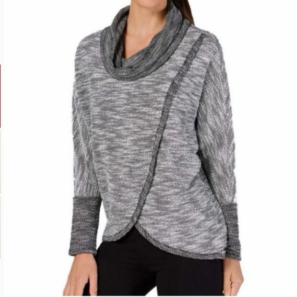 Calvin Klein Performance Marled Gray Cowl Neck Sweater